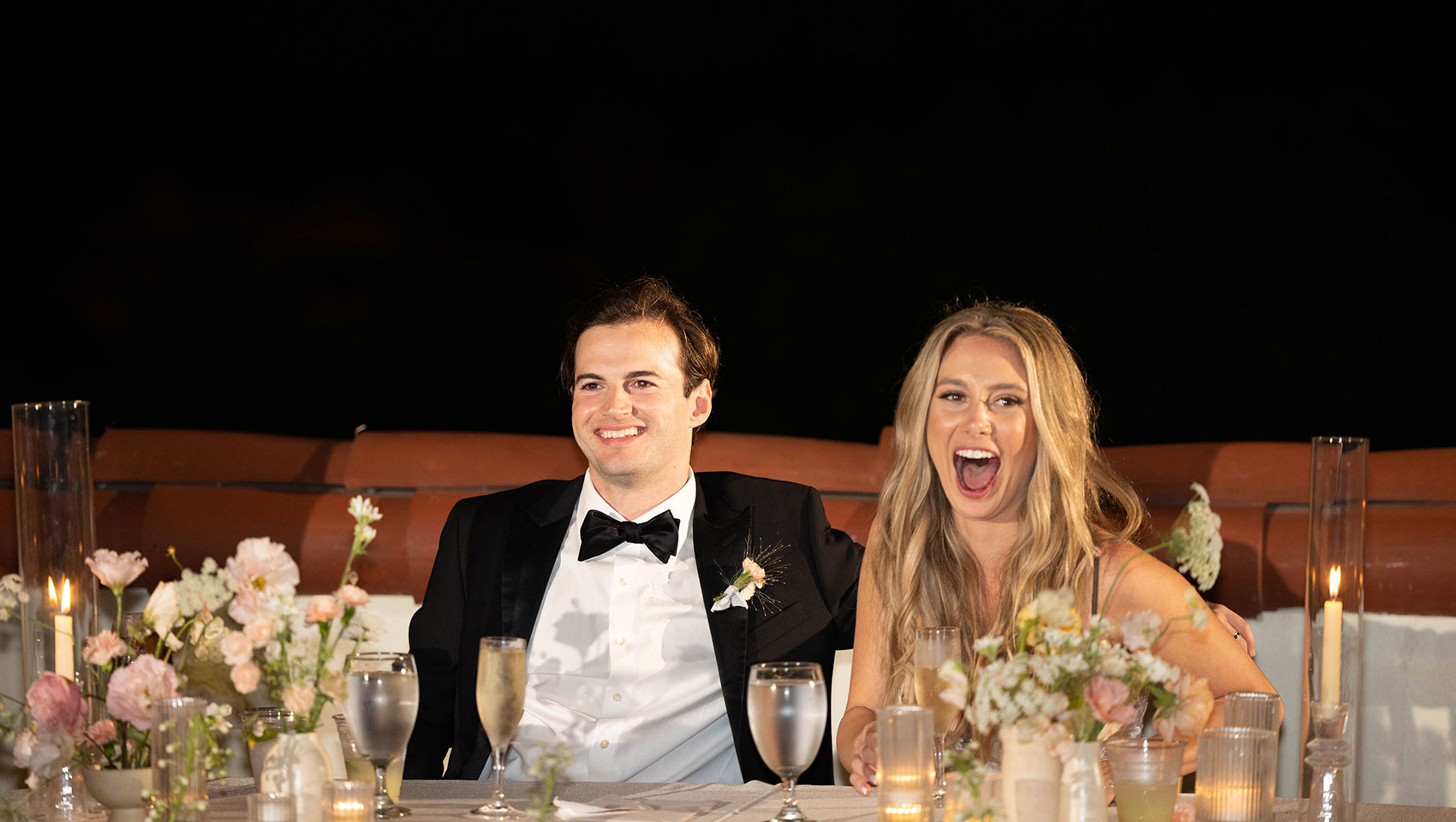 couple at wedding reception