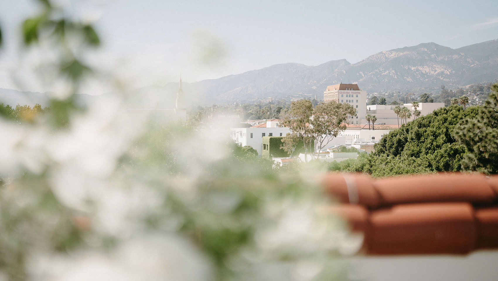 Wedding flowers with view