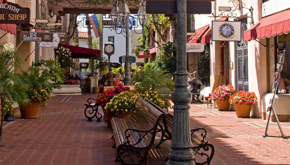 view of santa barbara shopping street