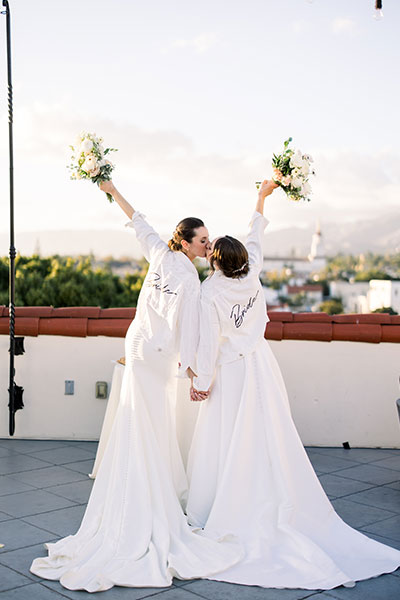 Brides with custom jackets