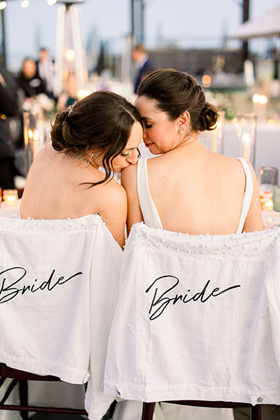 Brides with custom jackets